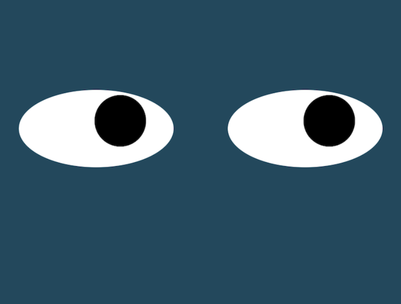 a pair of eyes that follow the location of the mouse pointer